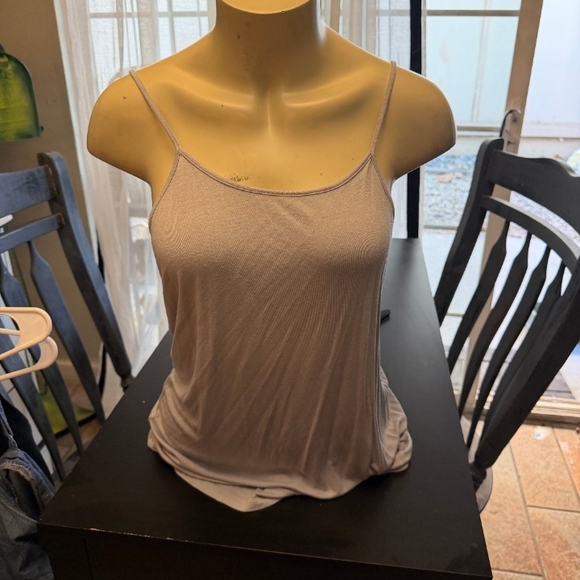 Multiples Light Gray Ribbed Tank Top - Picture 2 of 2